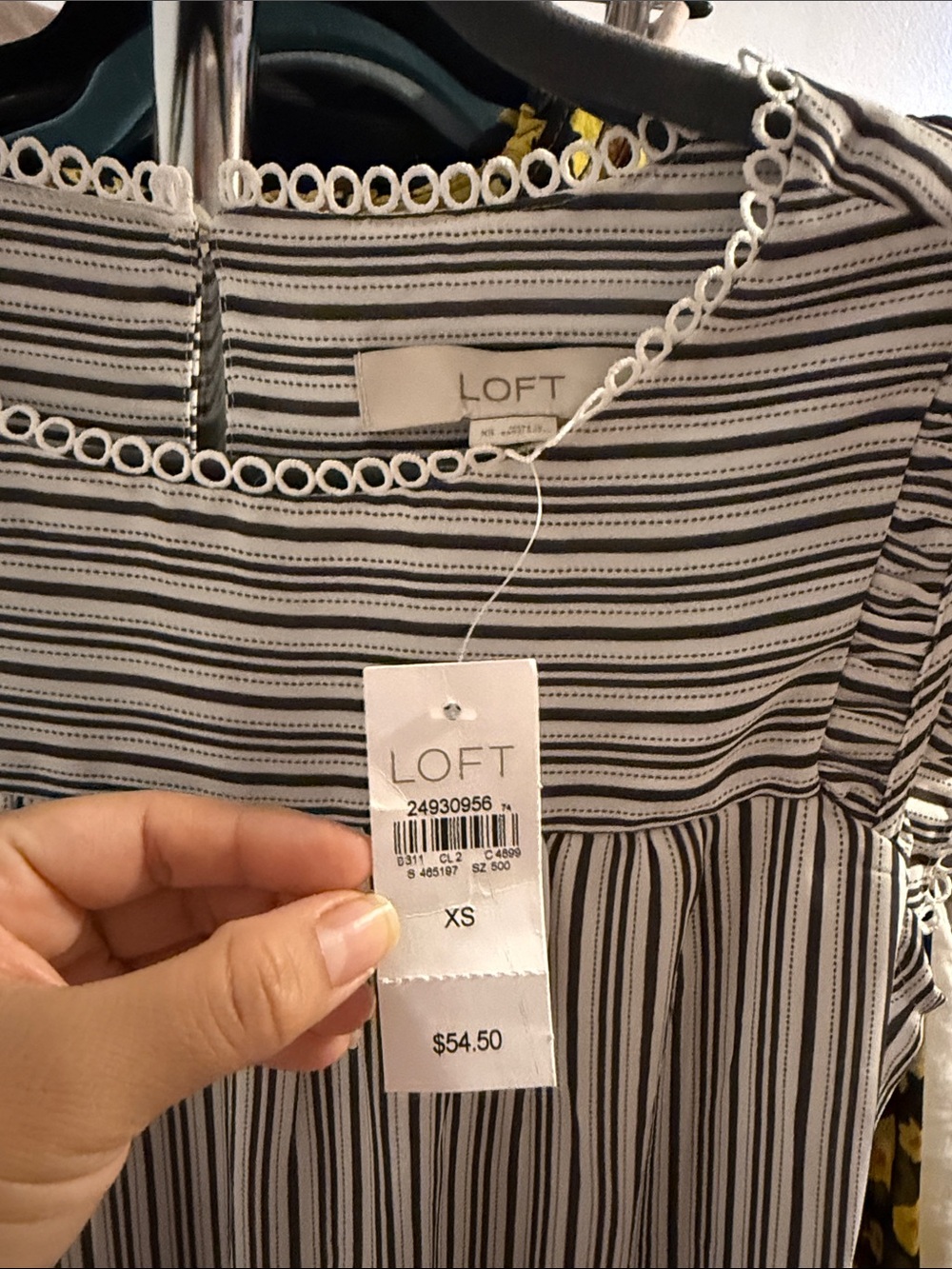 LOFT Striped Ruffle Sleeve Top - Picture 4 of 6